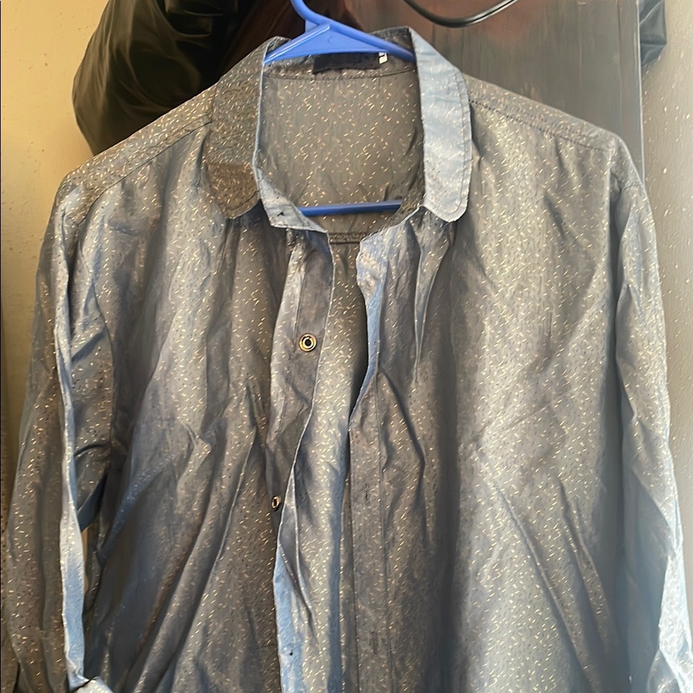 Men's Blue Patterned shirt